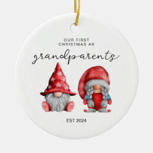 Eerste kerstmis als grootouders Kerstmis familie Keramisch Ornament