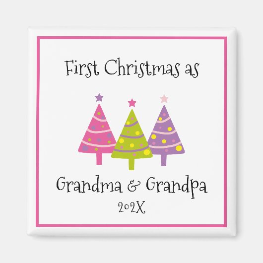 Eerste Kerstmis als grootouders Magneet (Voorkant)