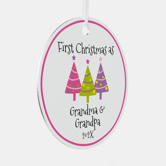 Eerste Kerstmis als grootouders Metalen Ornament (Voorkant Rechts)