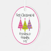 Eerste Kerstmis als grootouders Metalen Ornament (Voorkant links)