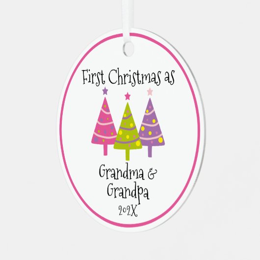 Eerste Kerstmis als grootouders Metalen Ornament (Voorkant links)