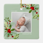 Eerste Kerstmis als grootouders Mistletoe Foto Keramisch Ornament (Achterkant)