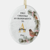 Eerste Kerstmis als grootouders op naam van de dou Keramisch Ornament (Rechts)