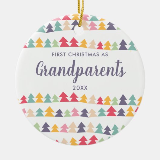 Eerste Kerstmis als grootouders persoonlijke bomen Keramisch Ornament (Voorkant)