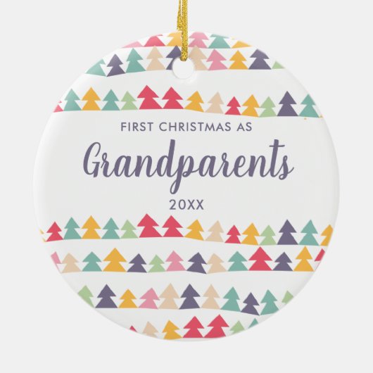 Eerste Kerstmis als grootouders persoonlijke bomen Keramisch Ornament (Achterkant)