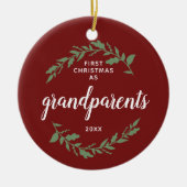 Eerste Kerstmis als grootouders persoonlijke feest Keramisch Ornament (Voorkant)