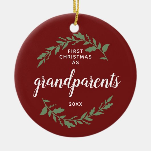 Eerste Kerstmis als grootouders persoonlijke feest Keramisch Ornament (Voorkant)