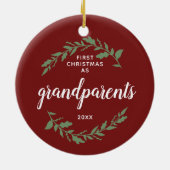 Eerste Kerstmis als grootouders persoonlijke feest Keramisch Ornament (Achterkant)