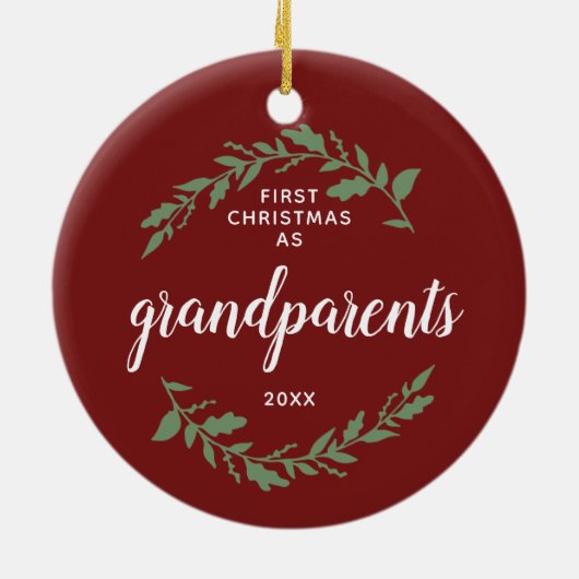 Eerste Kerstmis als grootouders persoonlijke feest Keramisch Ornament (Achterkant)