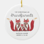 Eerste Kerstmis als grootouders persoonlijke koeie Keramisch Ornament (Achterkant)