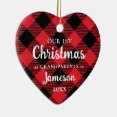 Eerste Kerstmis als grootouders Pset Heart Foto Keramisch Ornament (Rechts)