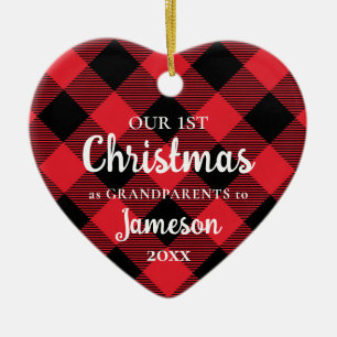 Eerste Kerstmis als grootouders Pset Heart Foto Keramisch Ornament