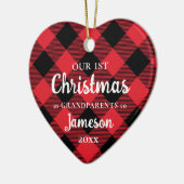 Eerste Kerstmis als grootouders Pset Heart Foto Keramisch Ornament (Links)