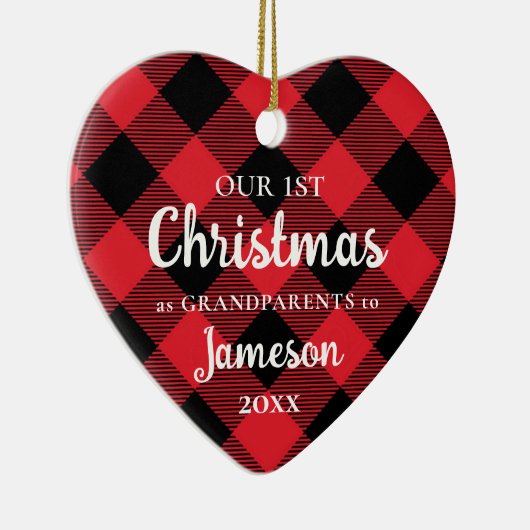 Eerste Kerstmis als grootouders Pset Heart Keramisch Ornament (Rechts)