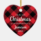 Eerste Kerstmis als grootouders Pset Heart Keramisch Ornament (Voorkant)