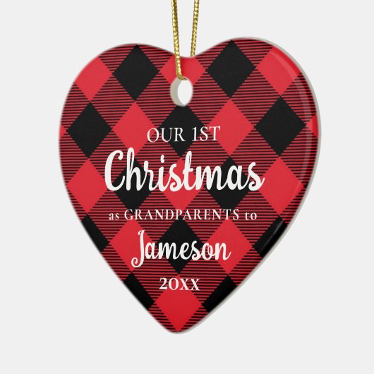 Eerste Kerstmis als grootouders Pset Heart Keramisch Ornament (Links)