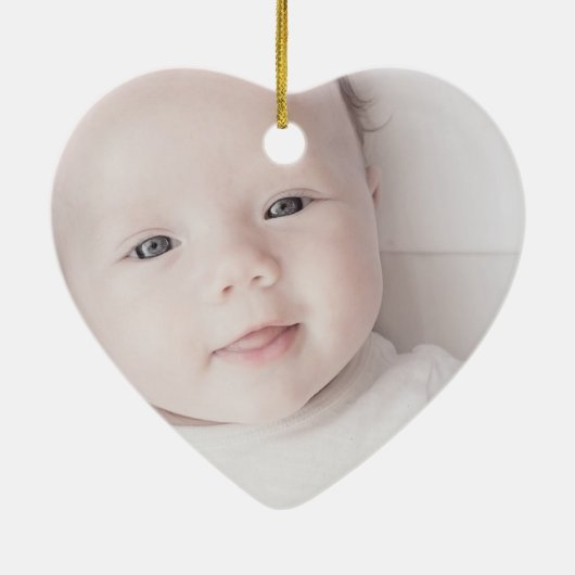 Eerste Kerstmis als Grootouders Red Heart Foto Keramisch Ornament (Achterkant)