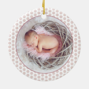 Eerste Kerstmis als grootouders roos goudfoto Keramisch Ornament