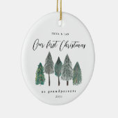 Eerste Kerstmis als grootouders Rustic Trees Keramisch Ornament (Rechts)