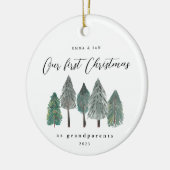 Eerste Kerstmis als grootouders Rustic Trees Keramisch Ornament (Links)