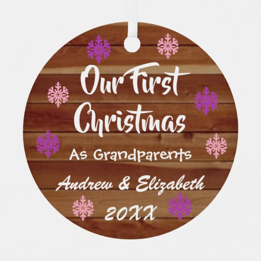 Eerste Kerstmis als grootouders Rustisch Metalen Ornament (Voorkant)