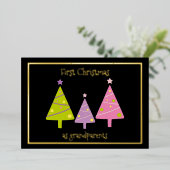 Eerste Kerstmis als grootouders Treezelen Aangepas Folie Feestdagenkaart (Staand Voorkant)