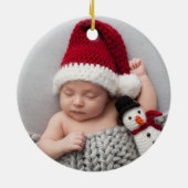 Eerste Kerstmis als grootouders Wreatfoto Keramisch Ornament (Achterkant)