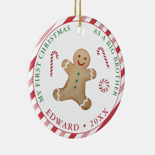 Eerste Kerstmis als grote broer Keramisch Ornament (Rechts)