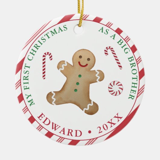 Eerste Kerstmis als grote broer Keramisch Ornament (Voorkant)