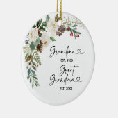 Eerste Kerstmis als Grote Grootmoeder Gift-keramie Keramisch Ornament (Rechts)