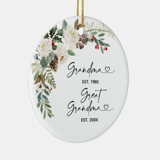 Eerste Kerstmis als Grote Grootmoeder Gift-keramie Keramisch Ornament (Rechts)