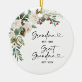 Eerste Kerstmis als Grote Grootmoeder Gift-keramie Keramisch Ornament (Voorkant)