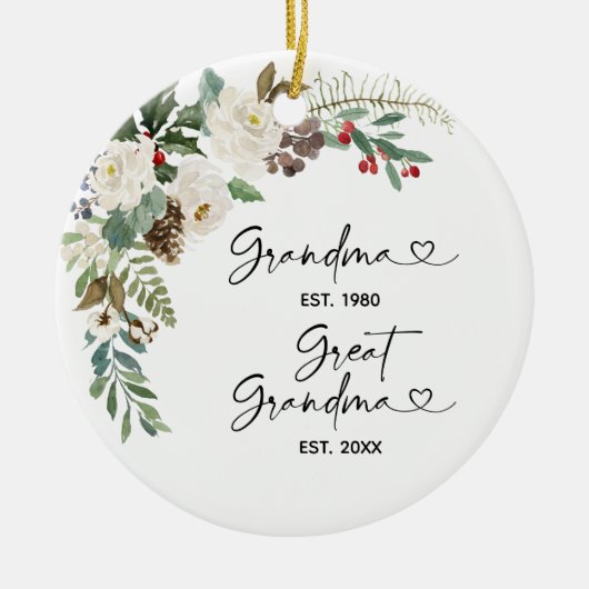 Eerste Kerstmis als Grote Grootmoeder Gift-keramie Keramisch Ornament (Voorkant)