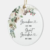 Eerste Kerstmis als Grote Grootmoeder Gift-keramie Keramisch Ornament (Links)