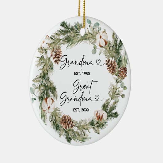 Eerste Kerstmis als Grote Grootmoeder Gift Keramisch Ornament (Rechts)