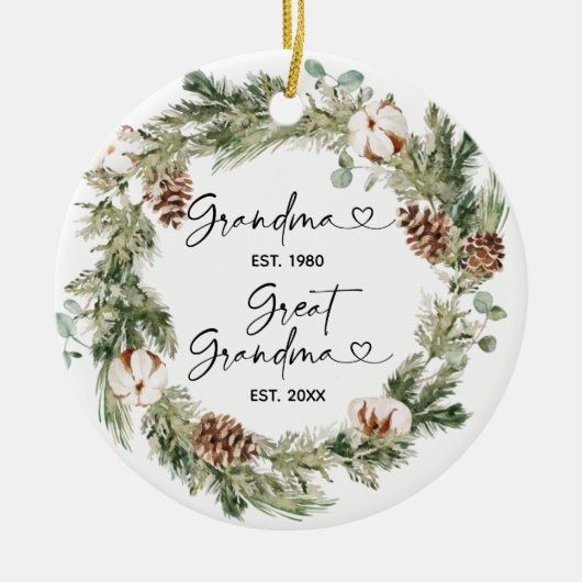 Eerste Kerstmis als Grote Grootmoeder Gift Keramisch Ornament (Voorkant)