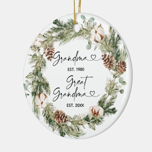 Eerste Kerstmis als Grote Grootmoeder Gift Keramisch Ornament (Links)