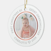 Eerste Kerstmis als grote grootmoeder moderne foto Keramisch Ornament (Links)