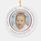 Eerste Kerstmis als grote grootmoeder moderne foto Keramisch Ornament (Achterkant)