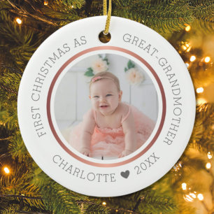 Eerste Kerstmis als grote grootmoeder moderne foto Keramisch Ornament