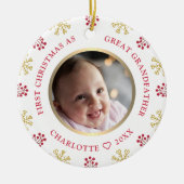 Eerste Kerstmis als Grote Grootvader Foto Keramisch Ornament (Voorkant)