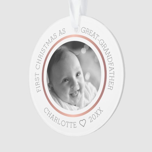 Eerste Kerstmis als grote grootvader moderne foto Ornament (voorkant)