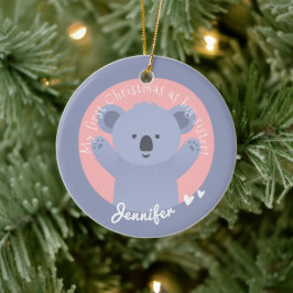 Eerste Kerstmis als Grote Zus - Schattige Koala Be Keramisch Ornament