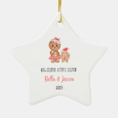 Eerste Kerstmis als Grote Zus Schattige Ornament (Achterkant)