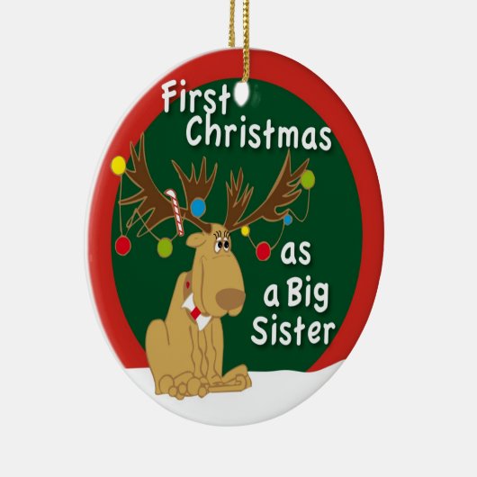 Eerste Kerstmis als grote zuster Keramisch Ornament (Rechts)