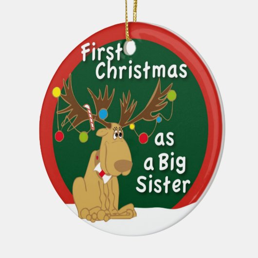 Eerste Kerstmis als grote zuster Keramisch Ornament (Links)