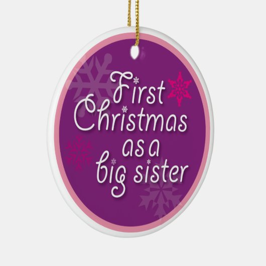 Eerste Kerstmis als grote zuster Keramisch Ornament (Rechts)
