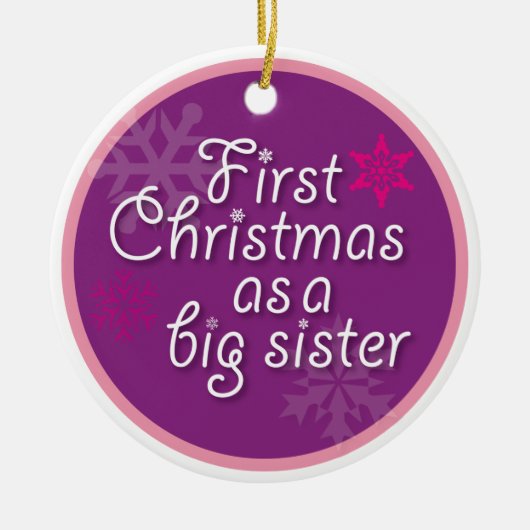Eerste Kerstmis als grote zuster Keramisch Ornament (Voorkant)