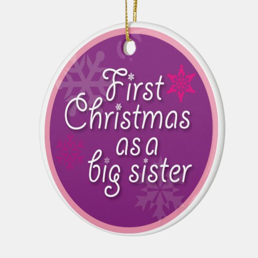 Eerste Kerstmis als grote zuster Keramisch Ornament (Links)