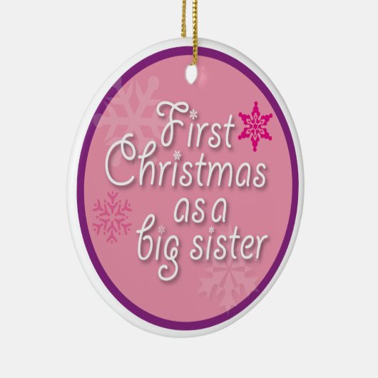 Eerste Kerstmis als grote zuster Keramisch Ornament (Rechts)